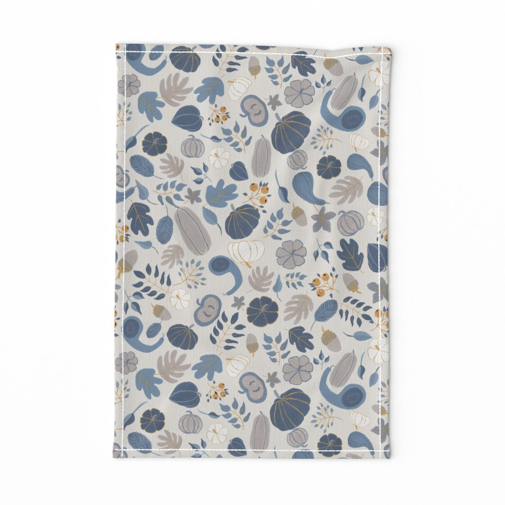 Fall Harvest Design for Fabric & Home Decor - Cloud Dancer/Navy