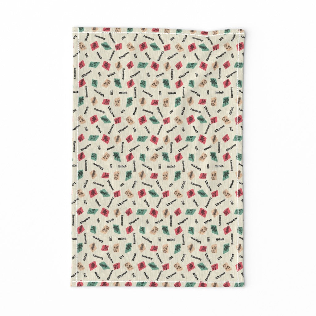 Kitchen Garden Herbs – Retro Sparkle Colorway (Ivory)