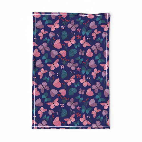 Butterfly Dance in Navy - Midnight Teal Colorway