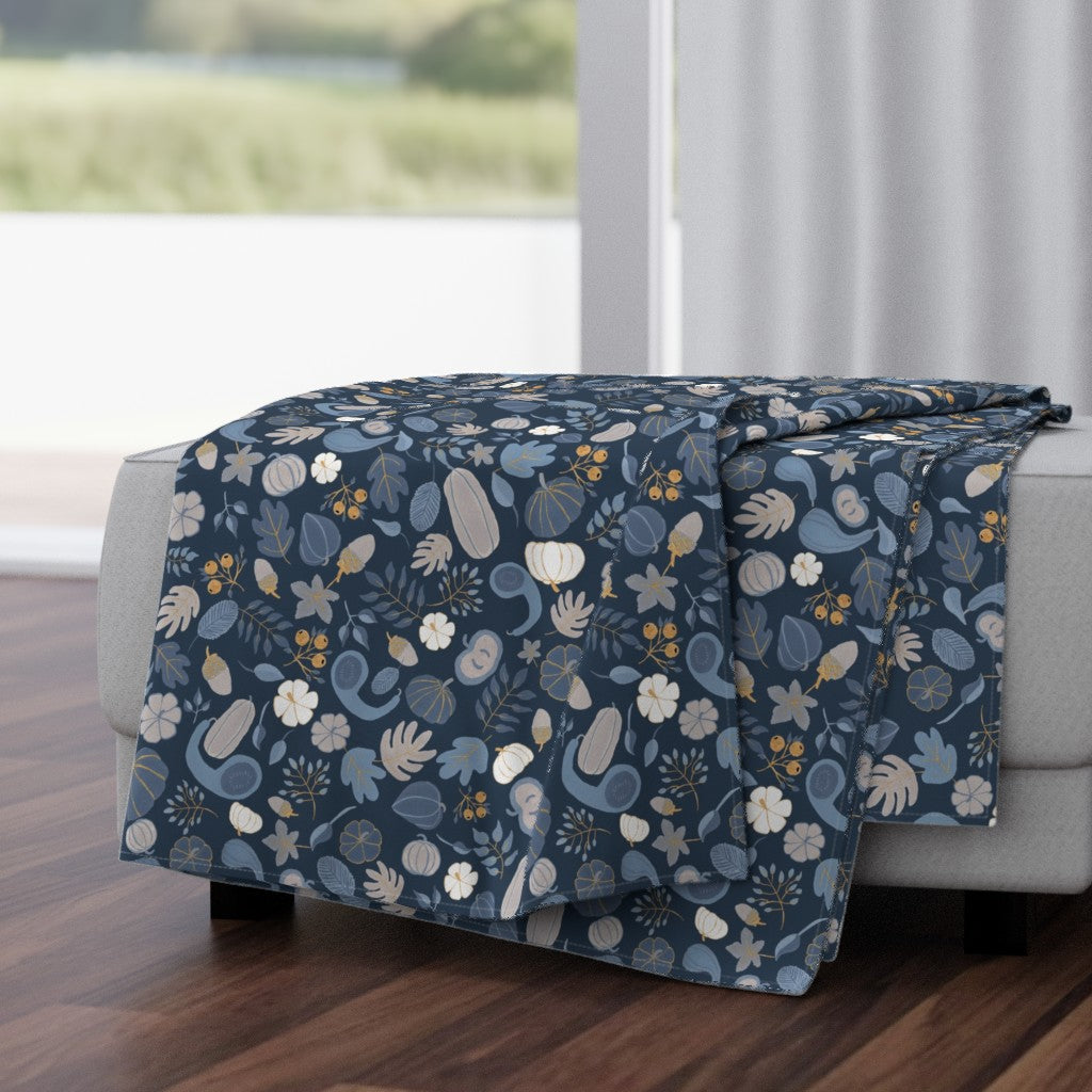 Fall Harvest Design for Fabric & Home Decor - Navy/Gray