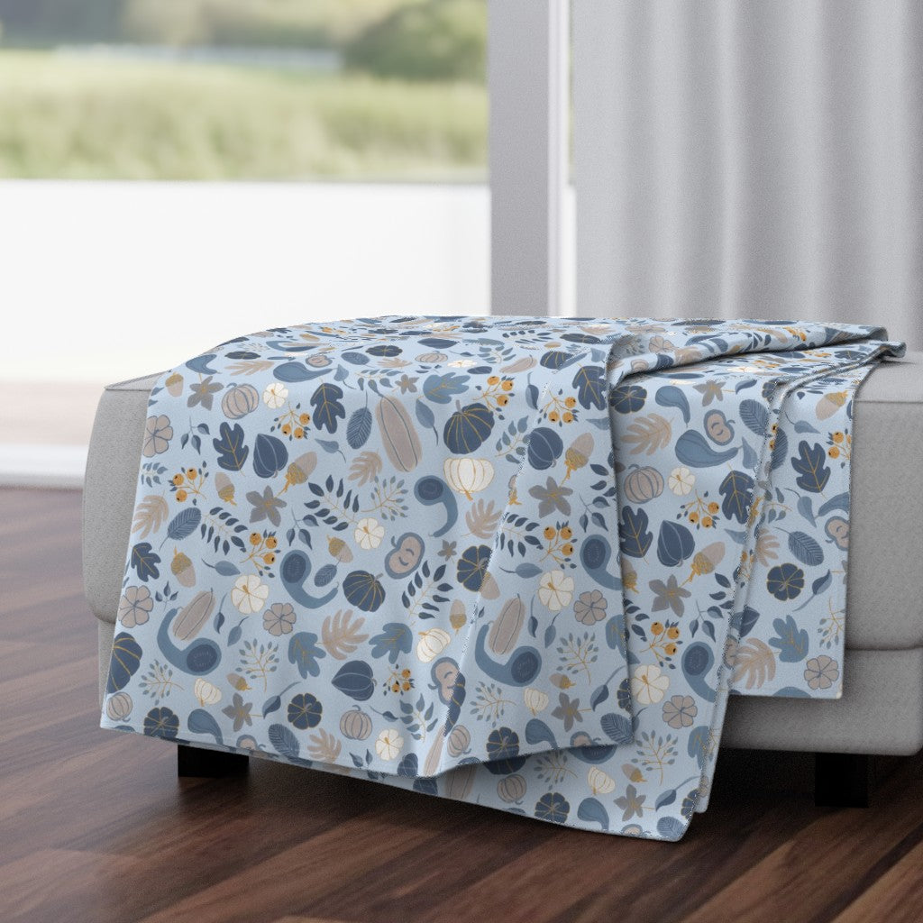 Fall Harvest Design for Fabric & Home Decor - Sky Blue/Navy