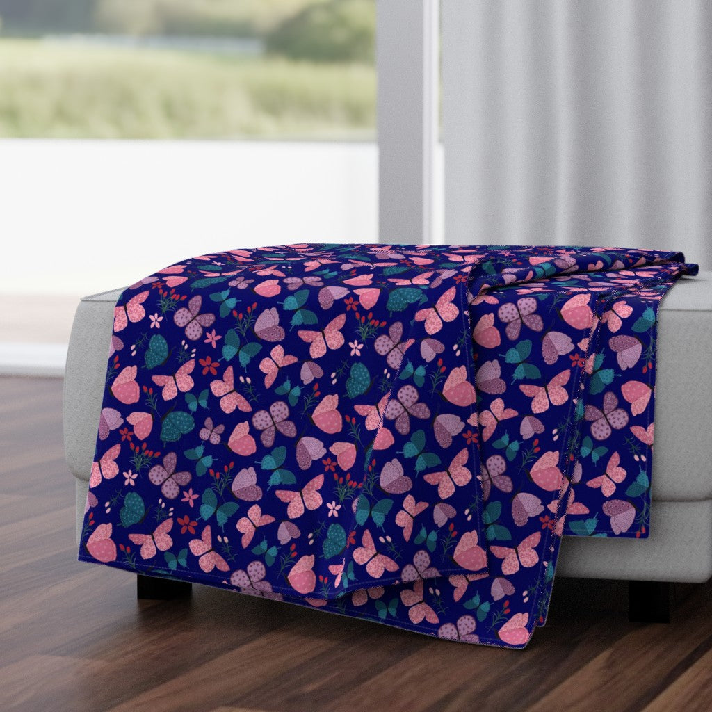 Butterfly Dance in Navy - Midnight Teal Colorway
